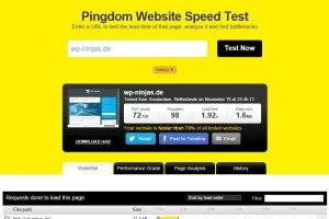 Pingdom SEO Tool Speed Check