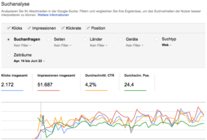 Google Search Console Suchanalyse Daten