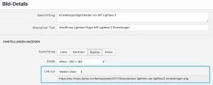 WordPress Lightbox aktivieren mit "Link zur"