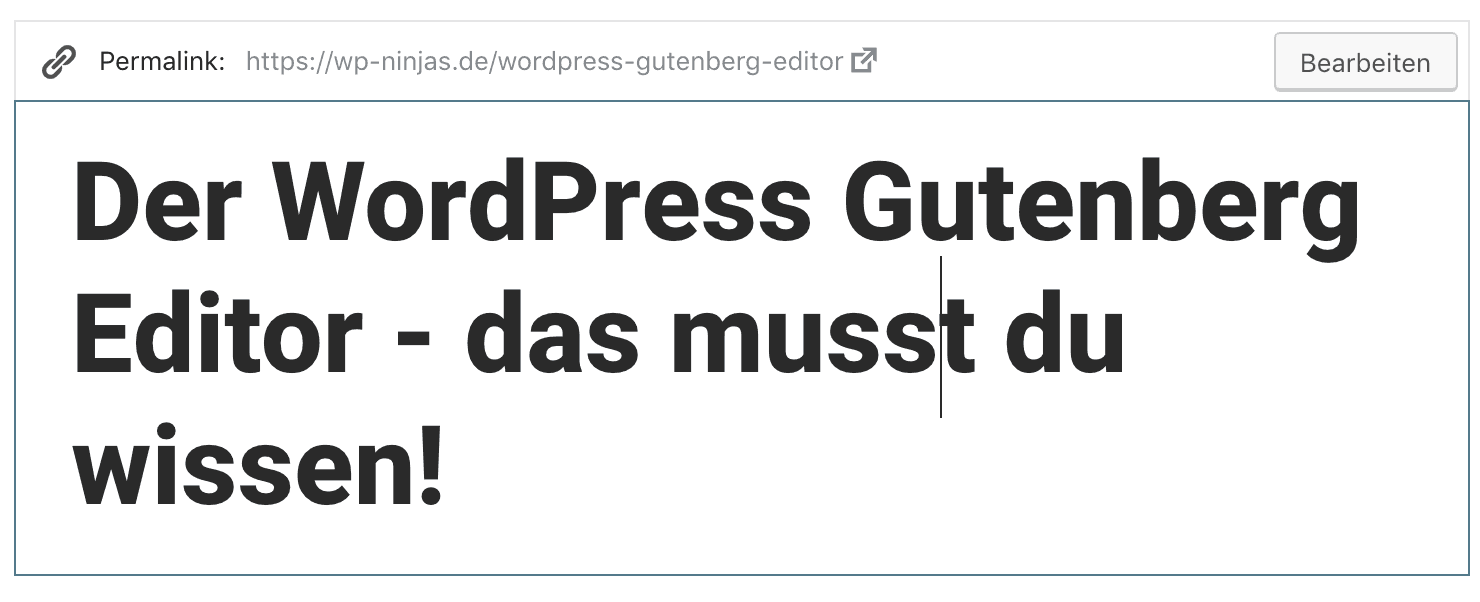 So änderst du den Permalink eines Dokuments im WordPress Gutenberg Editor