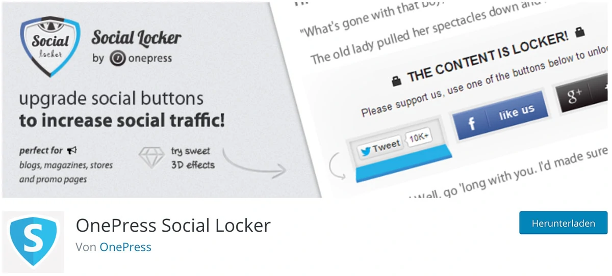 wordpress plugins für traffic: social locker