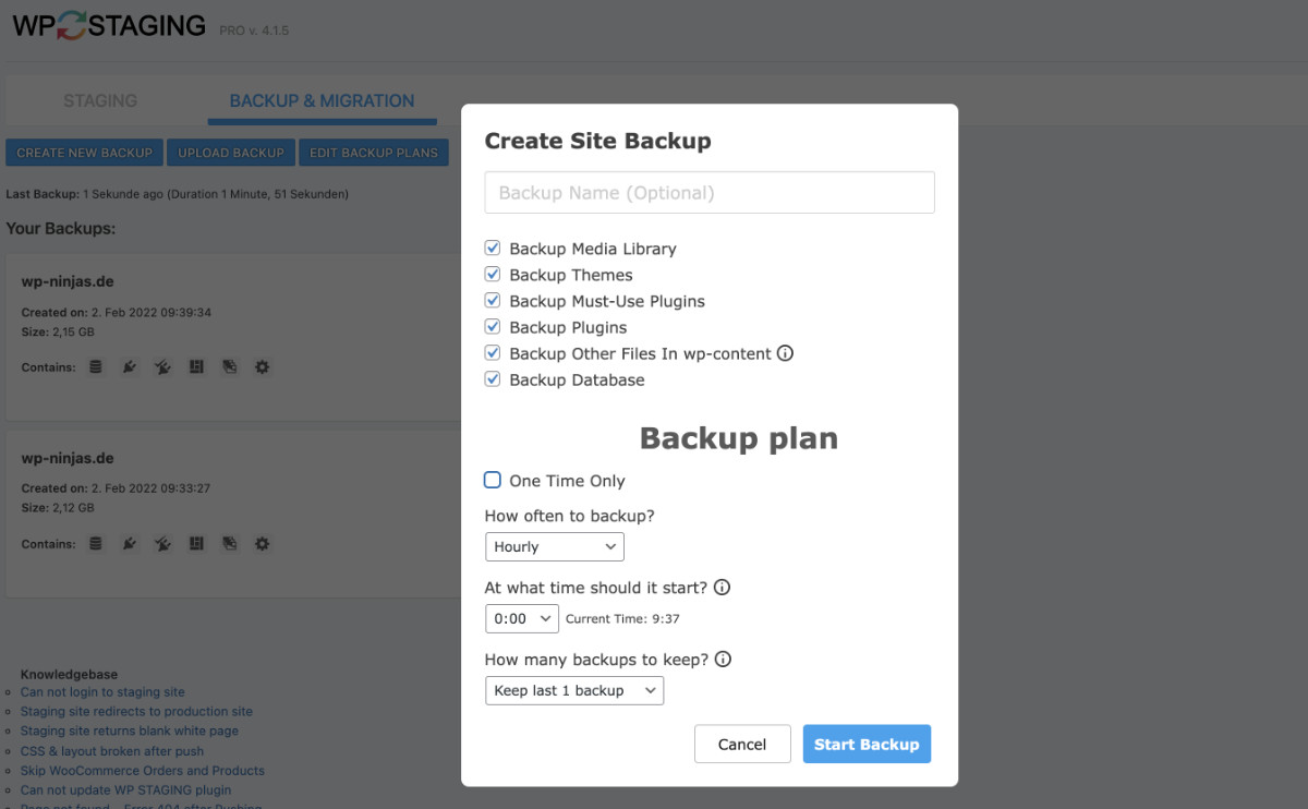 Automatisierte WordPress Backups mit WP Staging Pro