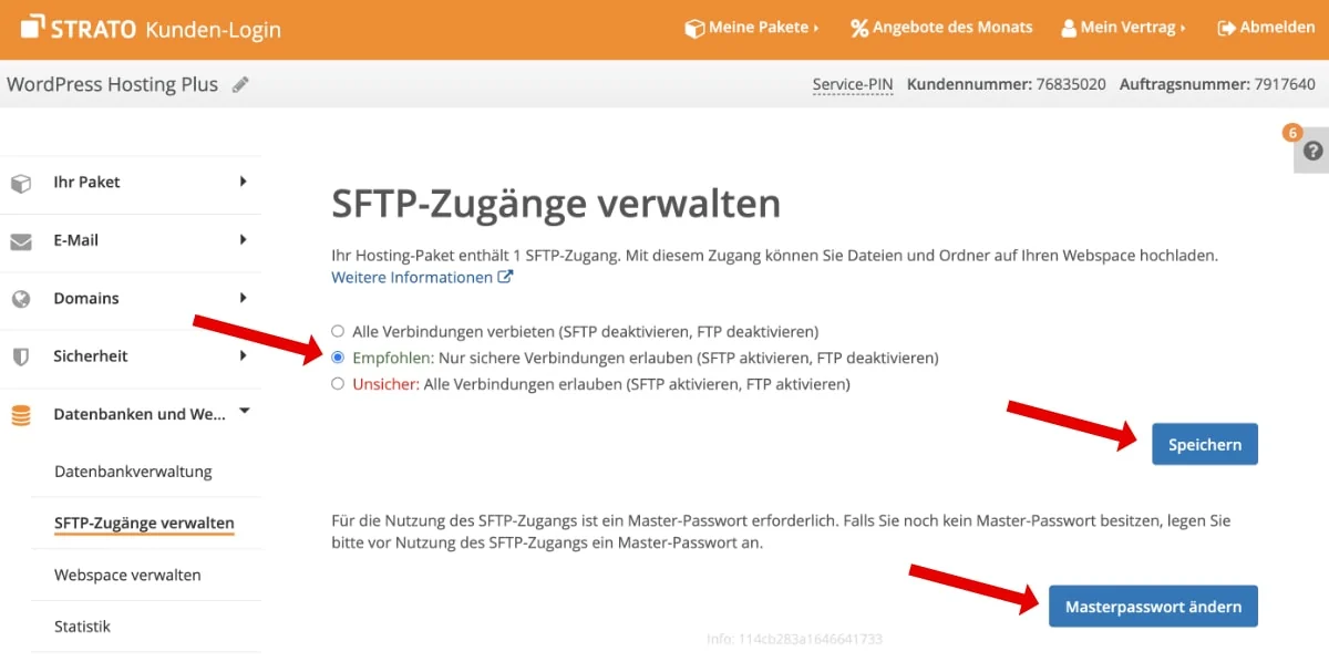 Strato FTP Zugang anlegen
