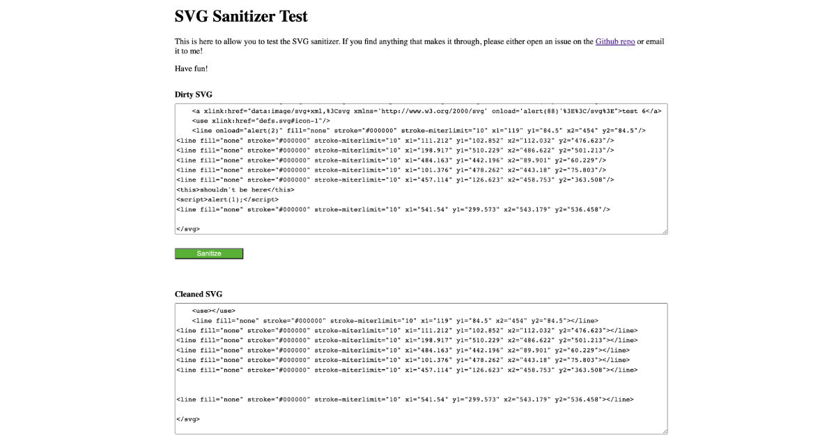 SVG Sanitizer für mehr Sicherheit -  Screenshot