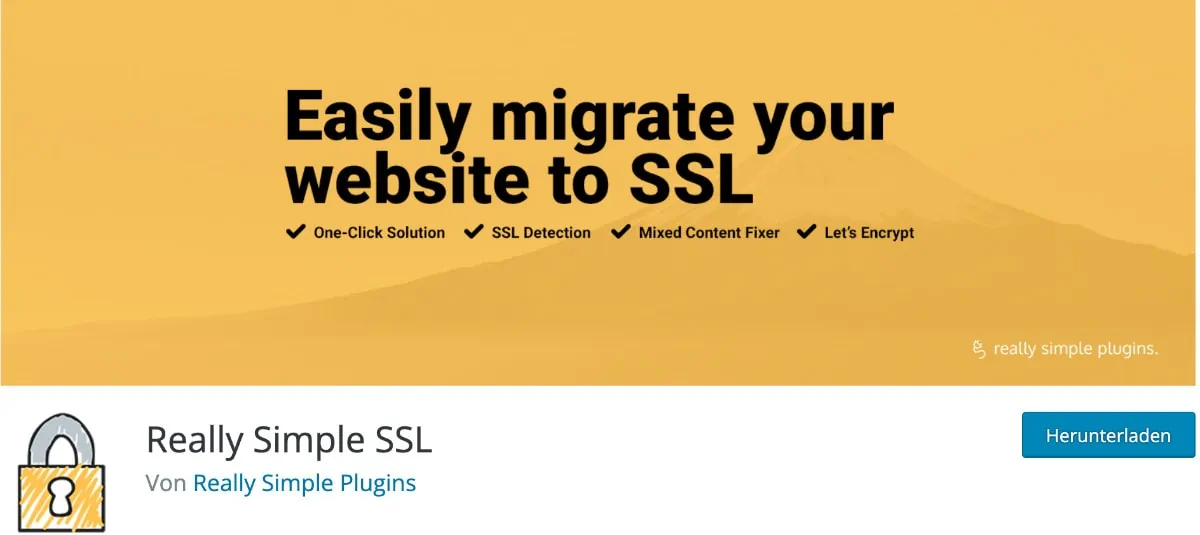 Really Simple SSL WordPress Plugin Headbild