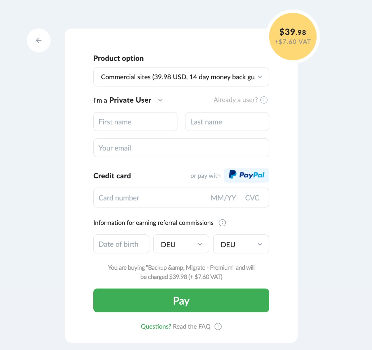Backup Migration Plugin Preis