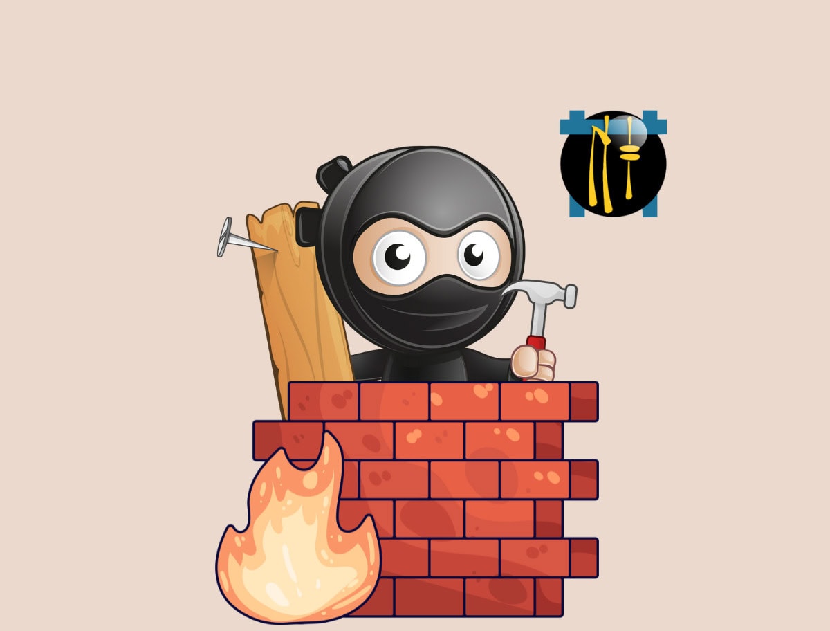 Beitragsbild mit WP Ninjas Ninja Maskottchen hinter einer Mauer mit Feuer