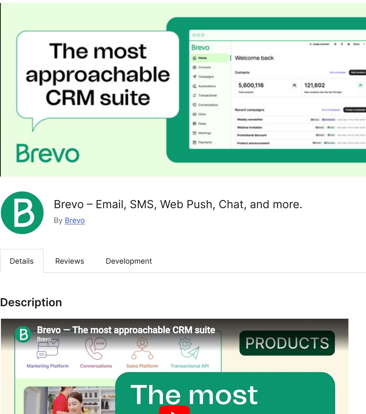 Brevo im WordPress-Plugin-Verzeichnis