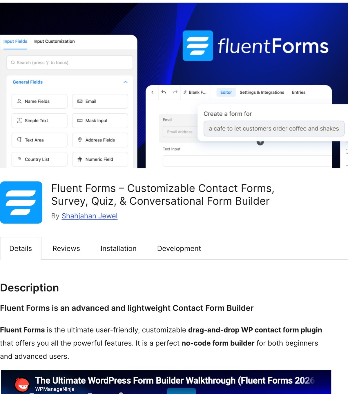Fluent Forms im WordPress-Plugin-Verzeichnis