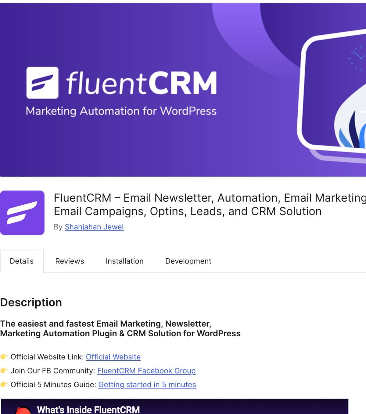 FluentCRM im WordPress-Plugin-Verzeichnis