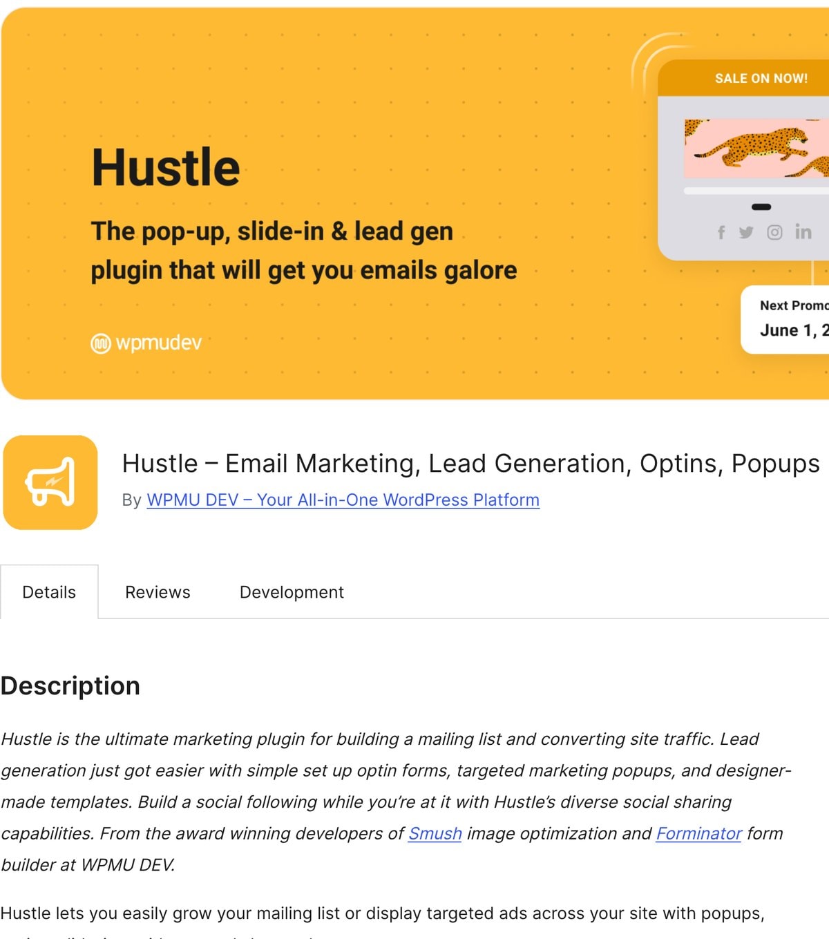 Hustle im WordPress-Plugin-Verzeichnis