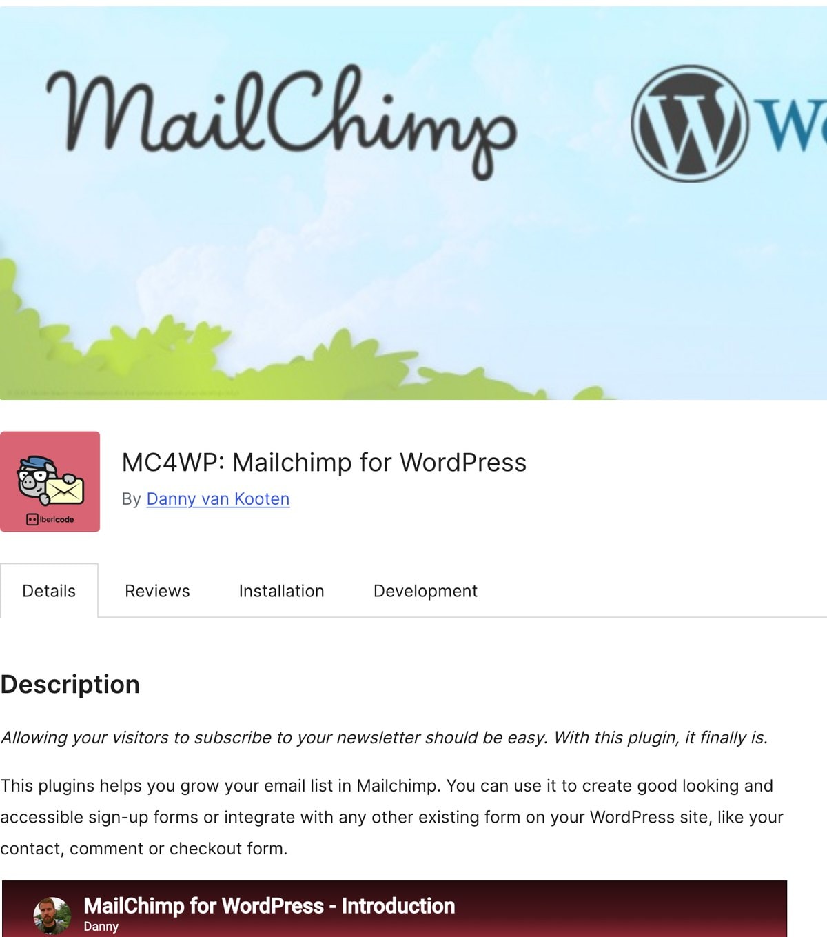 Mailchimp for WordPress im WordPress-Plugin-Verzeichnis