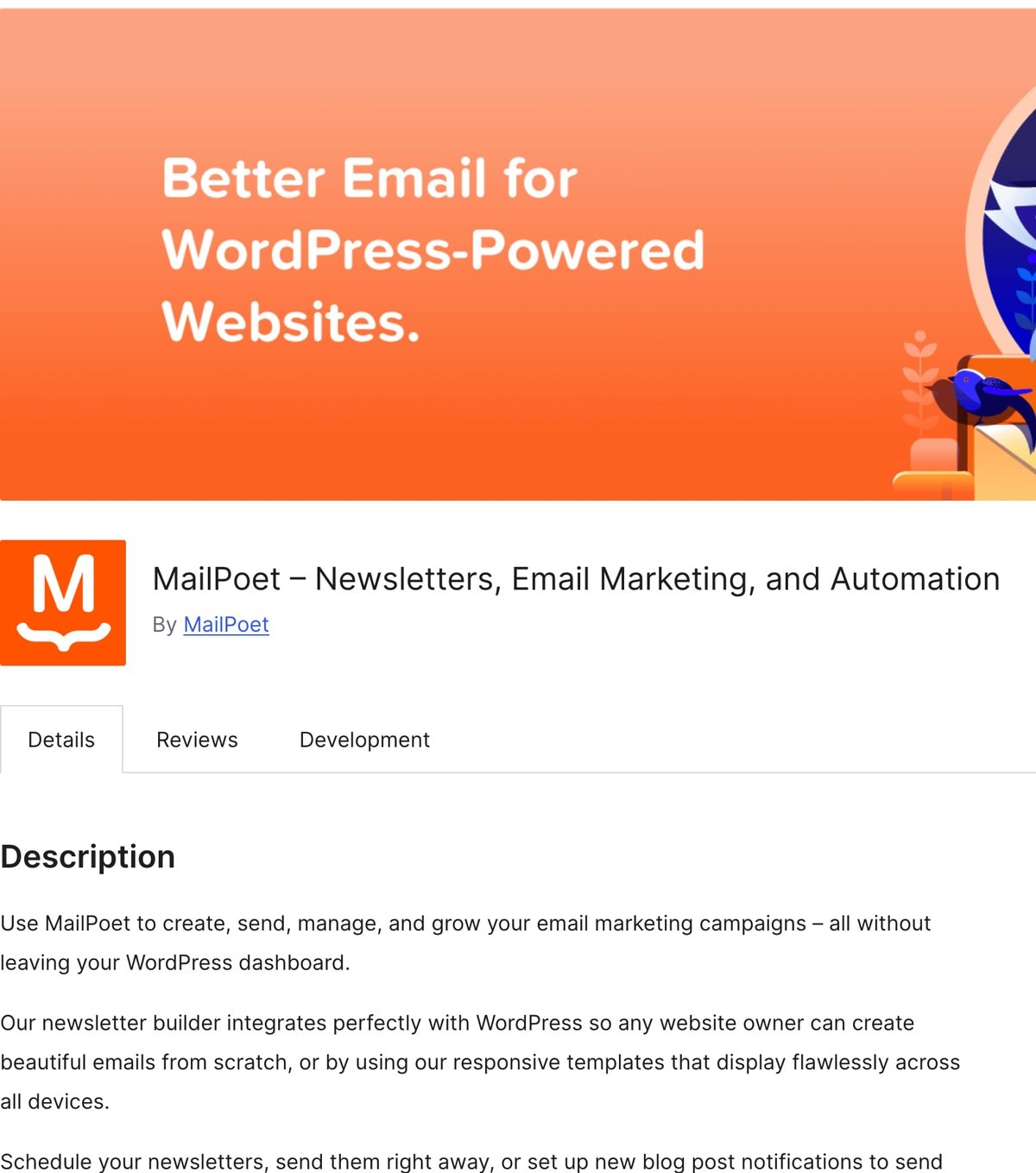 MailPoet im WordPress-Plugin-Verzeichnis