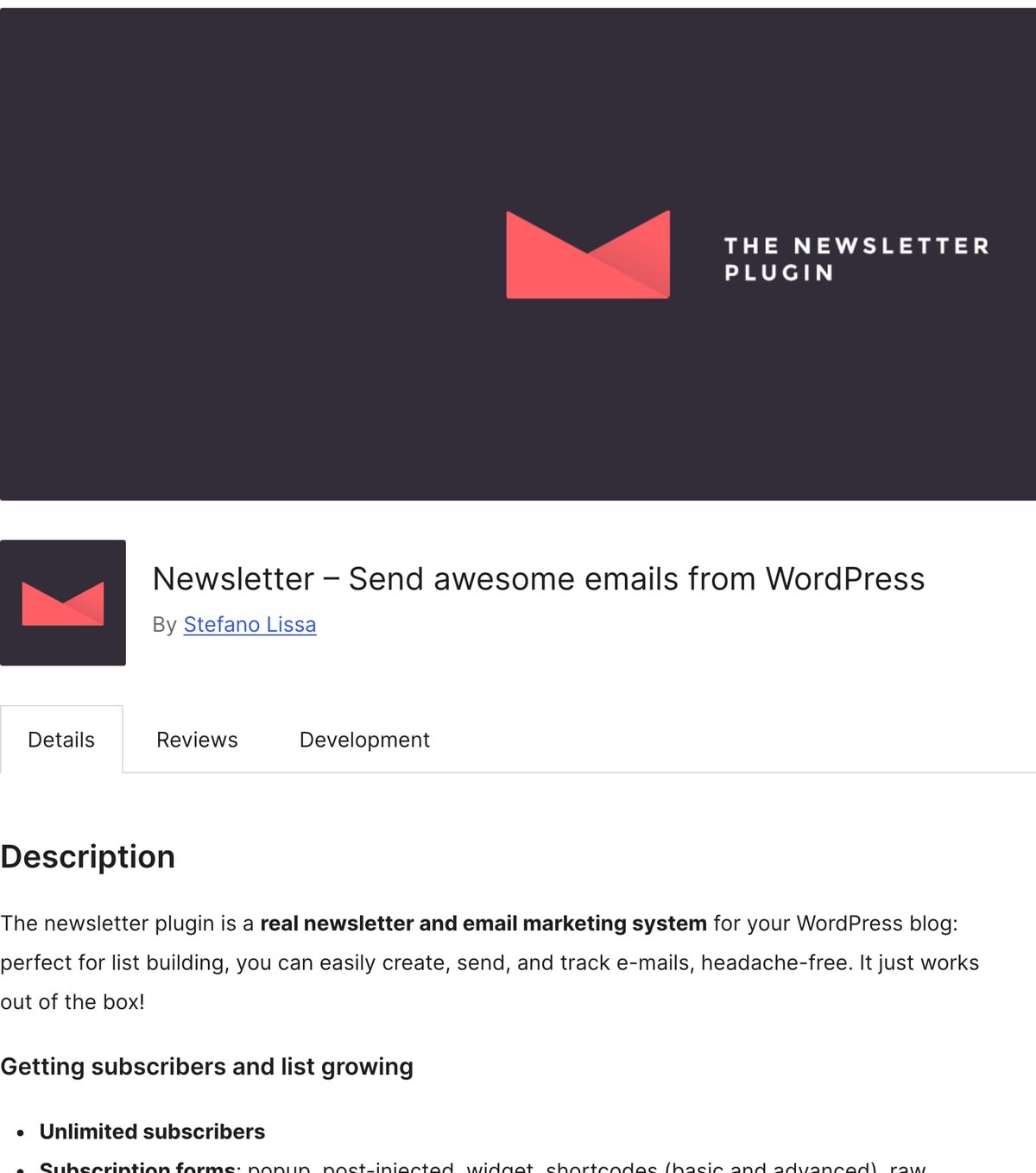 Newsletter im WordPress-Plugin-Verzeichnis