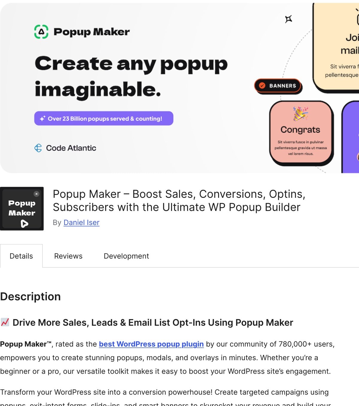 Popup Maker im WordPress-Plugin-Verzeichnis