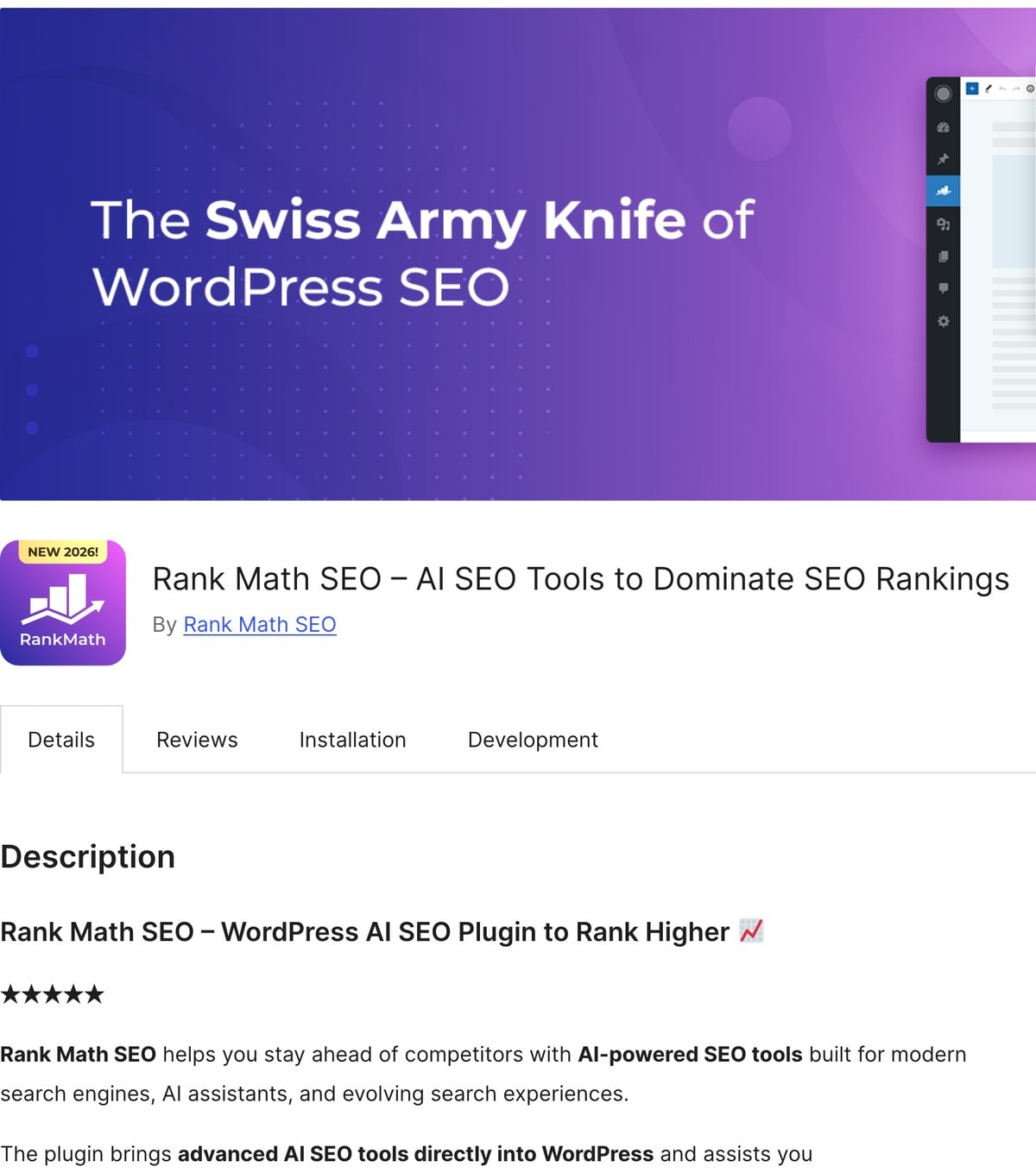 Rank Math im WordPress-Plugin-Verzeichnis