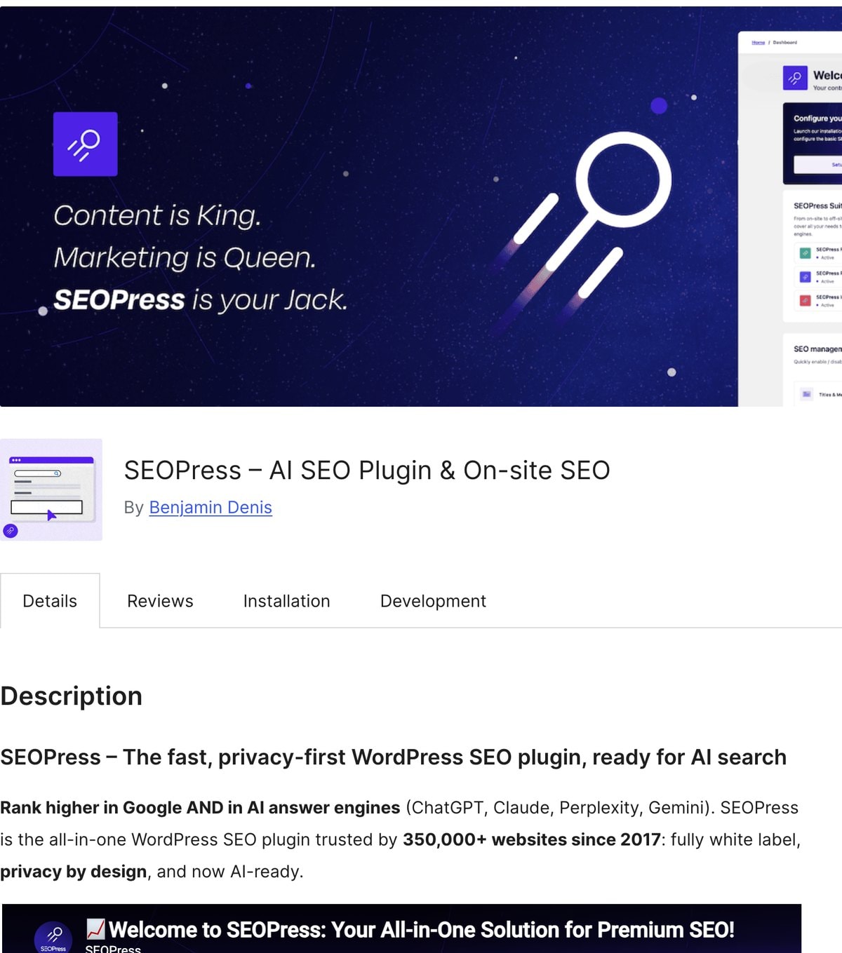 SEOPress im WordPress-Plugin-Verzeichnis