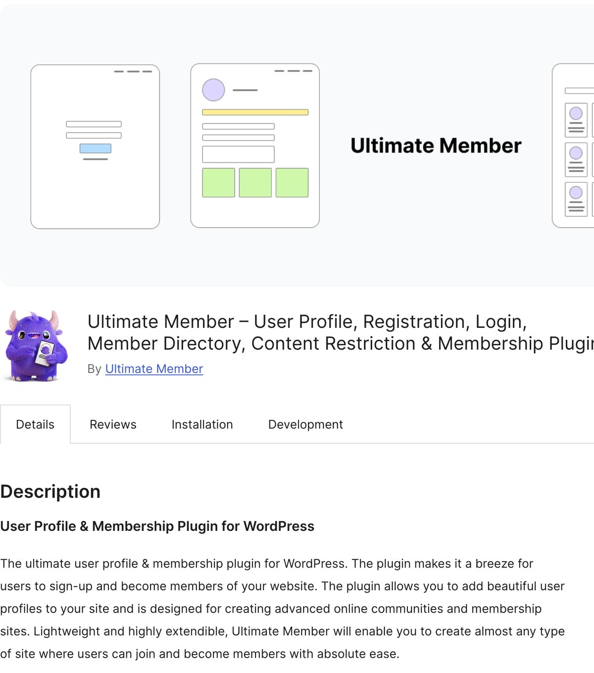 Ultimate Member im WordPress-Plugin-Verzeichnis