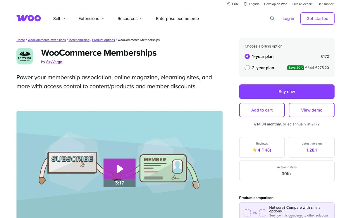 WooCommerce Memberships Website