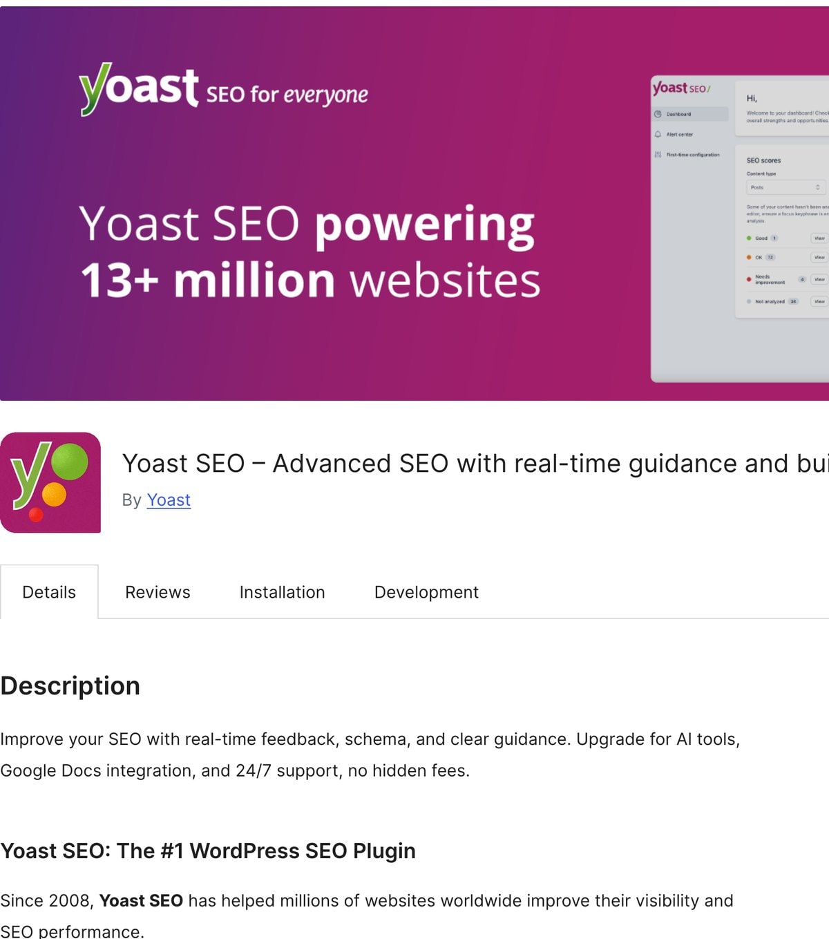Yoast SEO im WordPress-Plugin-Verzeichnis